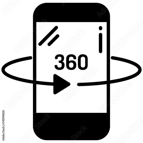 rotate glyph and line vector illustration