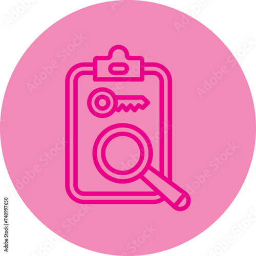 Keyword Pink Line Circle Icon