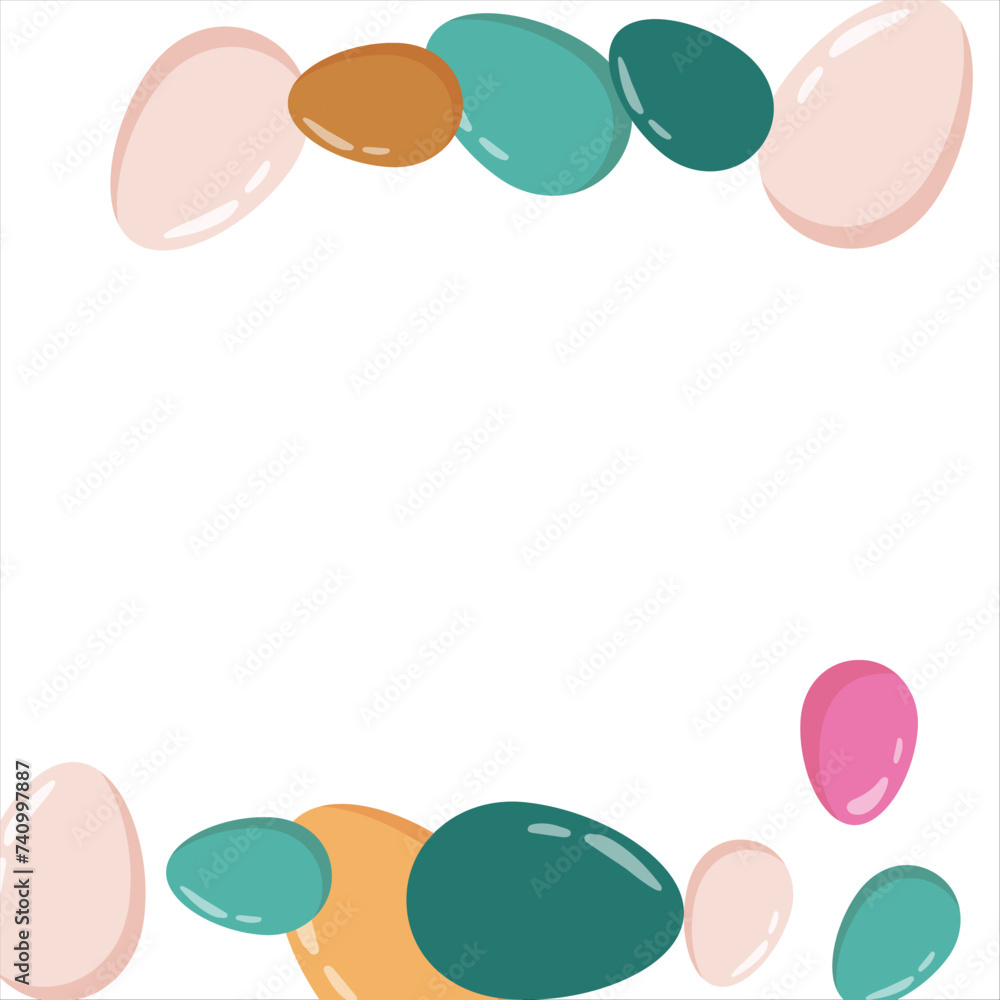 Happy Easter Banner. Pattern of eggs, flowers and twigs. For card, banner, poster, flyer, and web. Spring Festival. Vector illustration Happy Easter Banner. Pattern of eggs, flowers and twigs. For card, banner, poster, flyer, and web. Spring Festival. Vector illustration