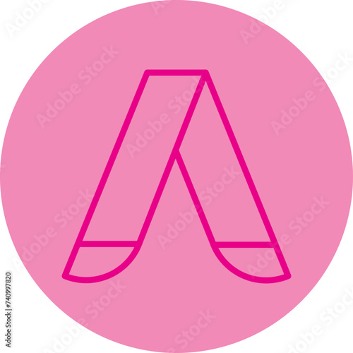 Ad Words  Pink Line Circle Icon