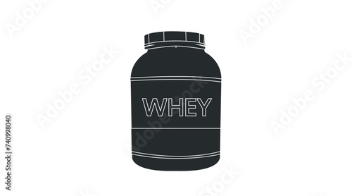 Vector Illustration of Whey Protein Bottle. Vector isolated editable illustration