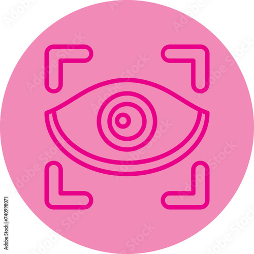 Vision Pink Line Circle Icon