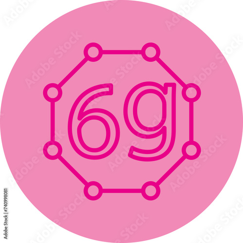 6g Pink Line Circle Icon