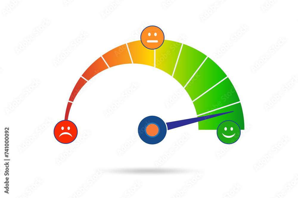 Satisfaction meter in customer opinion concept Satisfaction meter in customer opinion concept