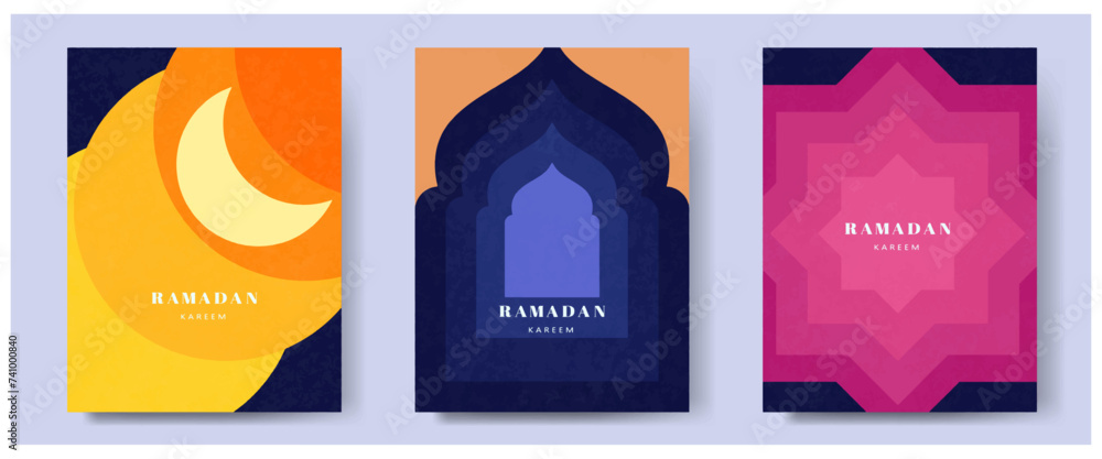 Ramadan Kareem. Islamic greeting card template with ramadan for design, poster, media banner.