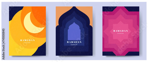Ramadan Kareem. Islamic greeting card template with ramadan for design, poster, media banner.