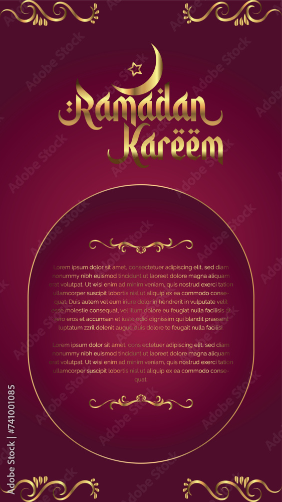 Ramadan Kareem Luxury Ornamental Background.