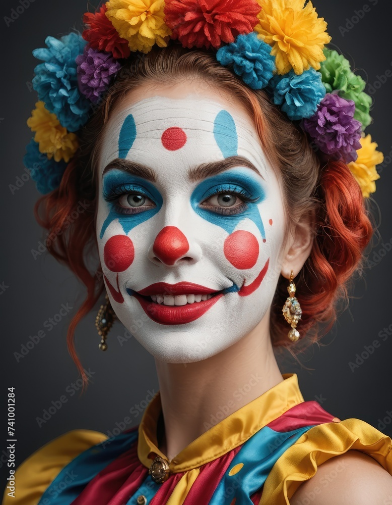 April Chuckles Carnival: Cute female Clown Conjures Laughter and Amusement for April Fools Day Delight April Chuckles Carnival: Cute female Clown Conjures Laughter and Amusement for April Fools Day Delight