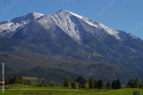 Mountainous landscape of Colorado golf course