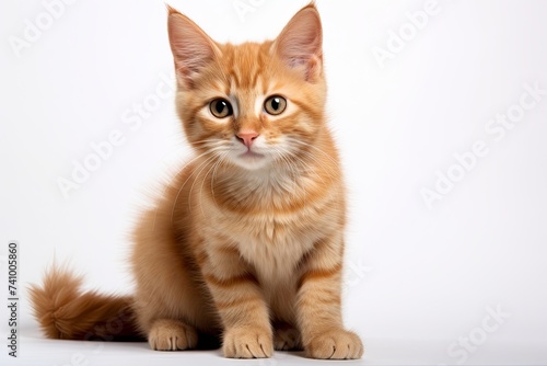 Closeup shot of a beautiful ginger domestic cute kitten cat