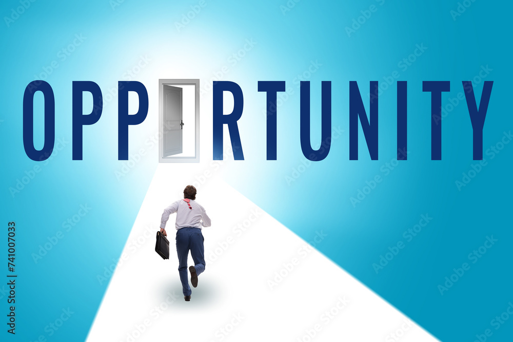 Opportunity concept with road leading to exit Opportunity concept with road leading to exit