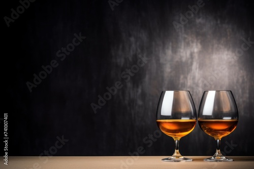 Red wine in a glass on a beautiful minimalist background.