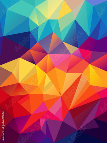 cool triangular gradient background. Modern abstract geometric pattern. Bright colorfull wallpaper. vector
