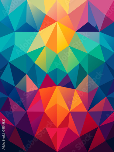 cool triangular gradient background. Modern abstract geometric pattern. Bright colorfull wallpaper. vector