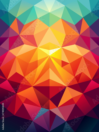 cool triangular gradient background. Modern abstract geometric pattern. Bright colorfull wallpaper. vector