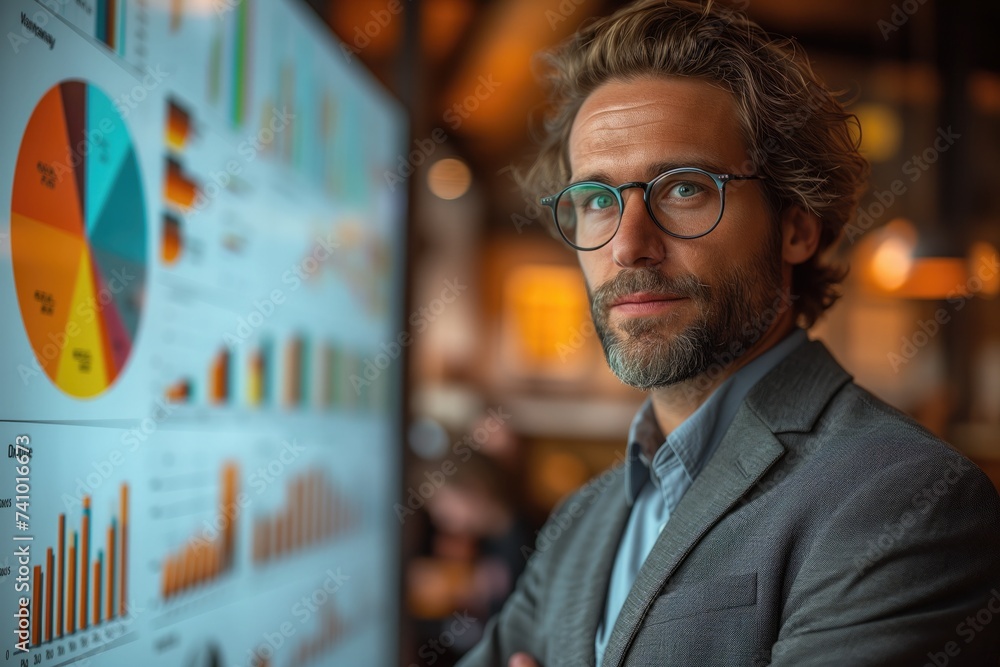 the businessman confidently pitches his product or service to a prospective client, showcasing its benefits and addressing objections with ease the businessman confidently pitches his product or service to a prospective client, showcasing its benefits and addressing objections with ease