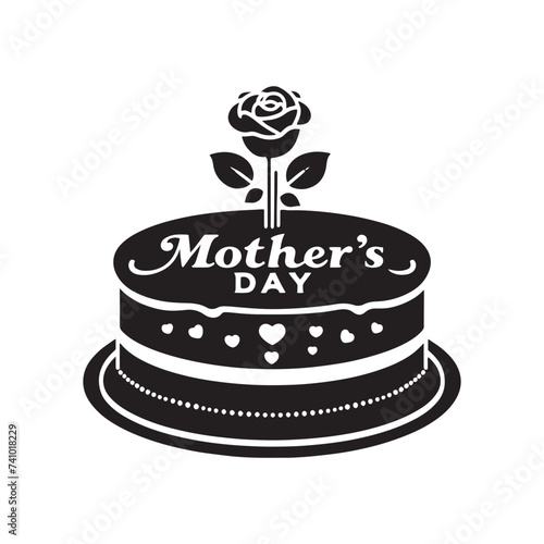 Sweet Love: Silhouetted Mother's Day Cake, Layered with Affection, Joy, and Fond Memories of Shared Sweetness and Celebration.