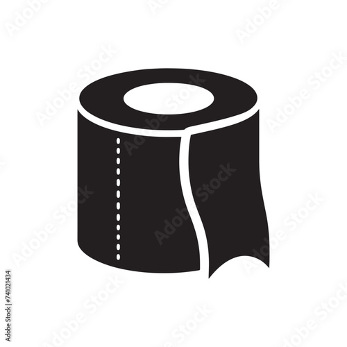 Toilet Paper Roll silhouette, Symbolizing Practicality, Comfort, and the Everyday Necessities of Modern Living and Hygiene.
