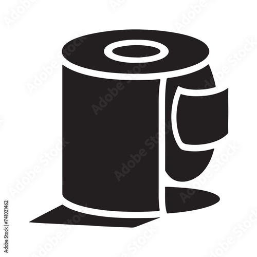 Toilet Paper Roll silhouette, Symbolizing Practicality, Comfort, and the Everyday Necessities of Modern Living and Hygiene.