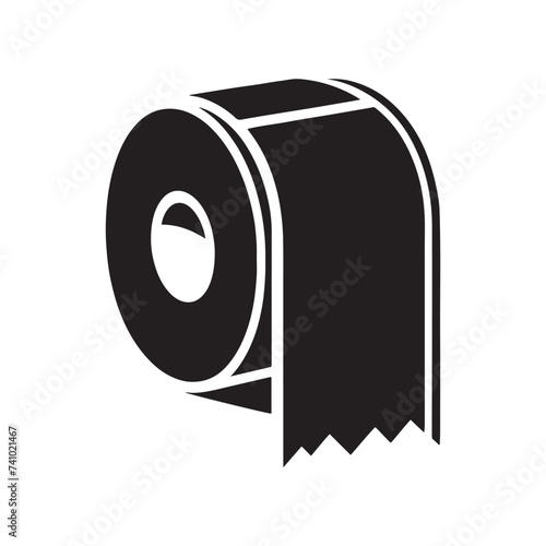 Toilet Paper Roll silhouette, Symbolizing Practicality, Comfort, and the Everyday Necessities of Modern Living and Hygiene.