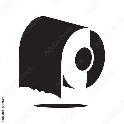Toilet Paper Roll silhouette, Symbolizing Practicality, Comfort, and the Everyday Necessities of Modern Living and Hygiene.