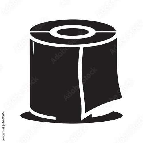 Toilet Paper Roll silhouette, Symbolizing Practicality, Comfort, and the Everyday Necessities of Modern Living and Hygiene.