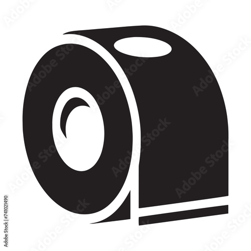 Toilet Paper Roll silhouette, Symbolizing Practicality, Comfort, and the Everyday Necessities of Modern Living and Hygiene.