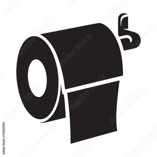 Toilet Paper Roll silhouette, Symbolizing Practicality, Comfort, and the Everyday Necessities of Modern Living and Hygiene.