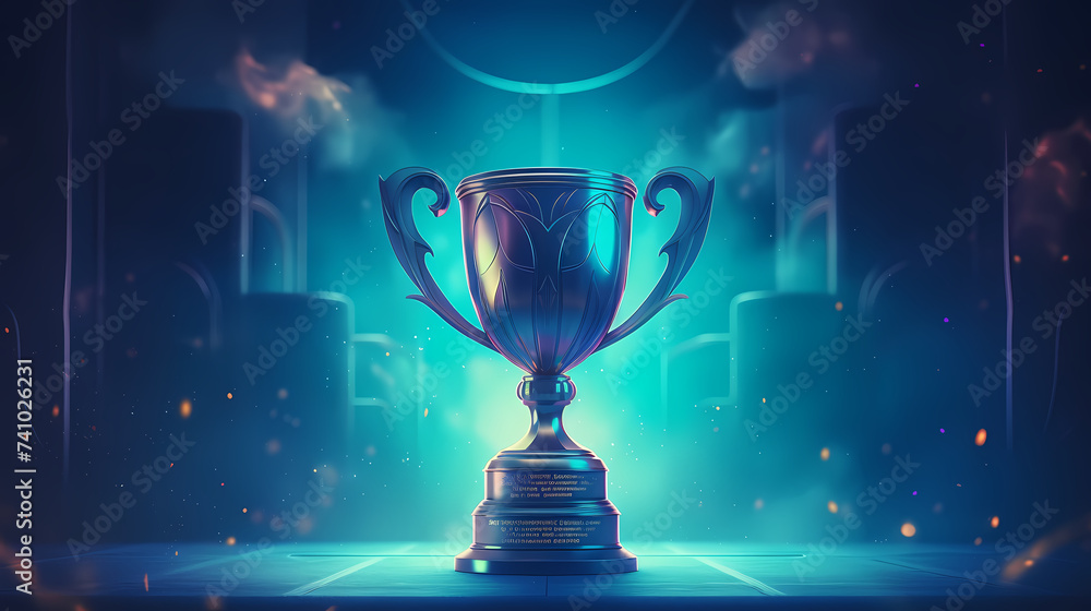 Golden trophy winner cup with copy space Golden trophy winner cup with copy space