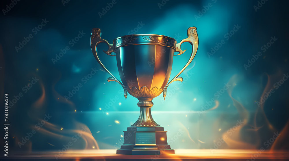 Golden trophy winner cup with copy space Golden trophy winner cup with copy space