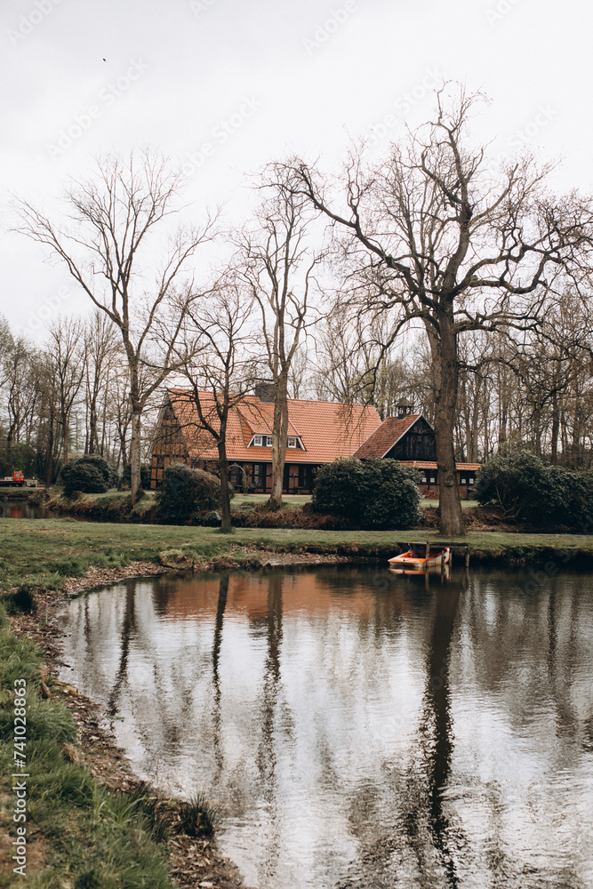 countryside by the water and a lovely house in Germany countryside by the water and a lovely house in Germany