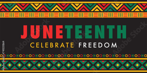 Juneteenth Independence Day. Freedom or Emancipation day. Annual american holiday, celebrated in June 19. African-American history and heritage.