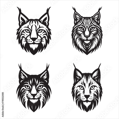 Fototapeta Naklejka Na Ścianę i Meble -  Silhouette Vector design of a 'Eurasian lynx Icon