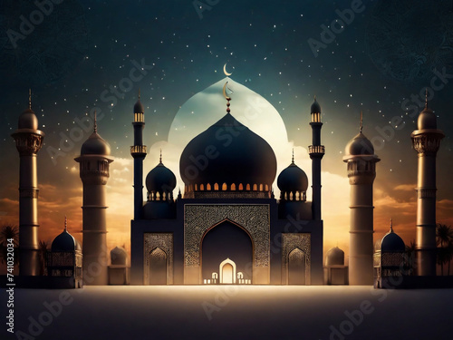 islamic mosque background Ramadan Eid Muharram festival