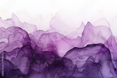 Abstract watercolor paint background dark Purple gradient color with fluid curve lines texture  photo