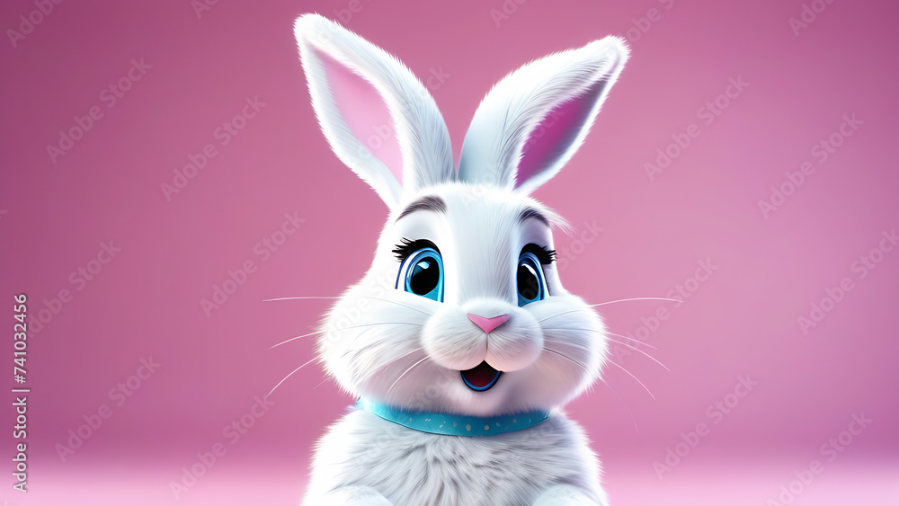 Easter bunny on a plain background