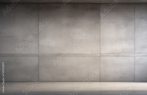 High quality image, 8K, Old gray concrete wall with one top light, rough texture. wide banner design © Евгения Жигалкина