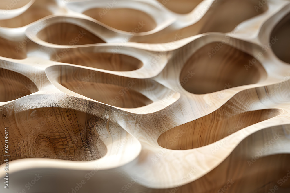 Wellenartige 3D-Holzstruktur als Hintergrund Wellenartige 3D-Holzstruktur als Hintergrund