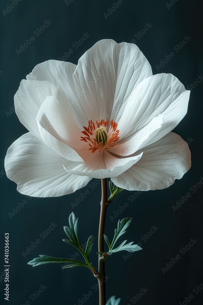 Obraz premium minimalist compositions of flowers. the concept of minimalistic floral art with photographs showcasing the graceful curves and subtle hues of minimalist flower arrangements against neutral backgrounds