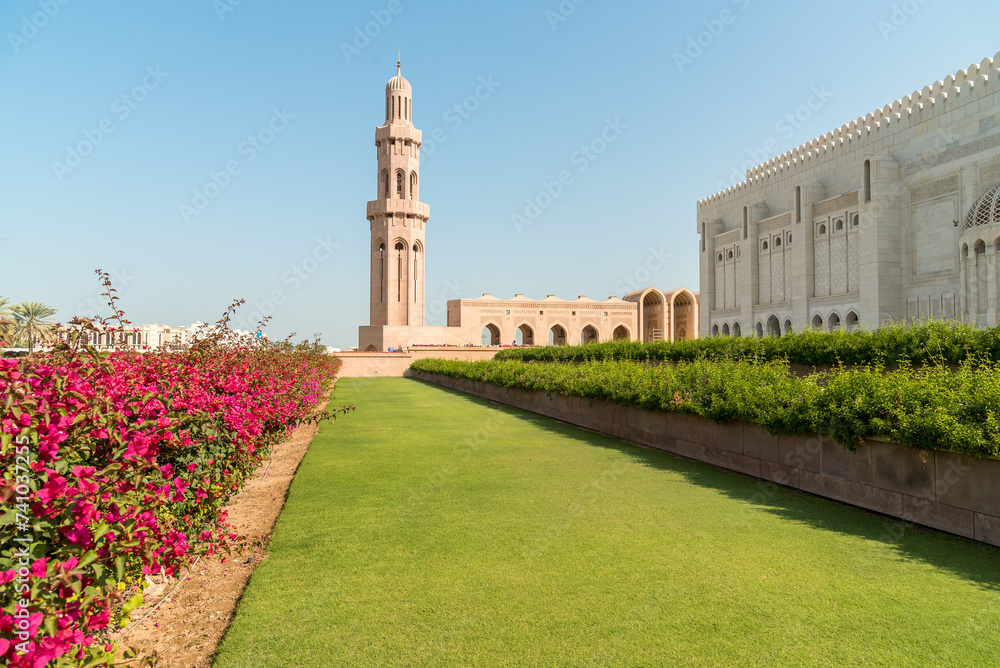 The Sultan Qaboos Grand Mosque in Muscat, Oman, Middle East