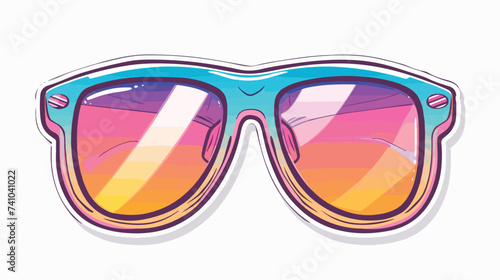 Cute square shape sunglasses eyeglasses icon. 