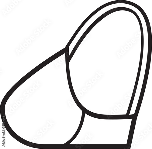 White bra side views simple style underwear icon.