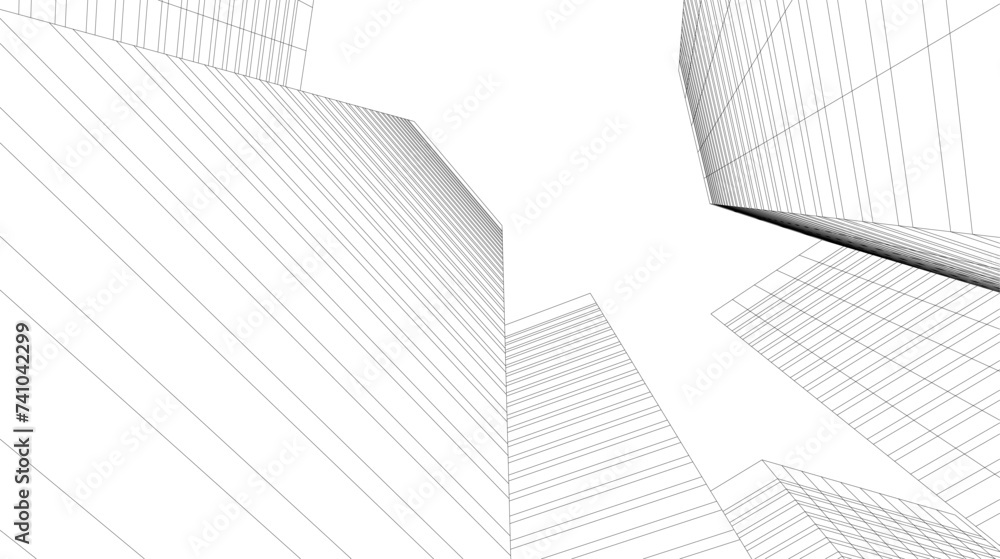 Architecture building 3d. Concept sketch. Architecture building 3d. Concept sketch.