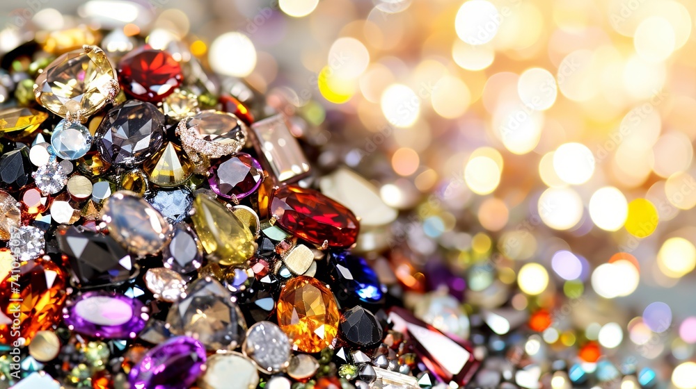 Mix of shining colorful faceted glass beads and cristals Mix of shining colorful faceted glass beads and cristals