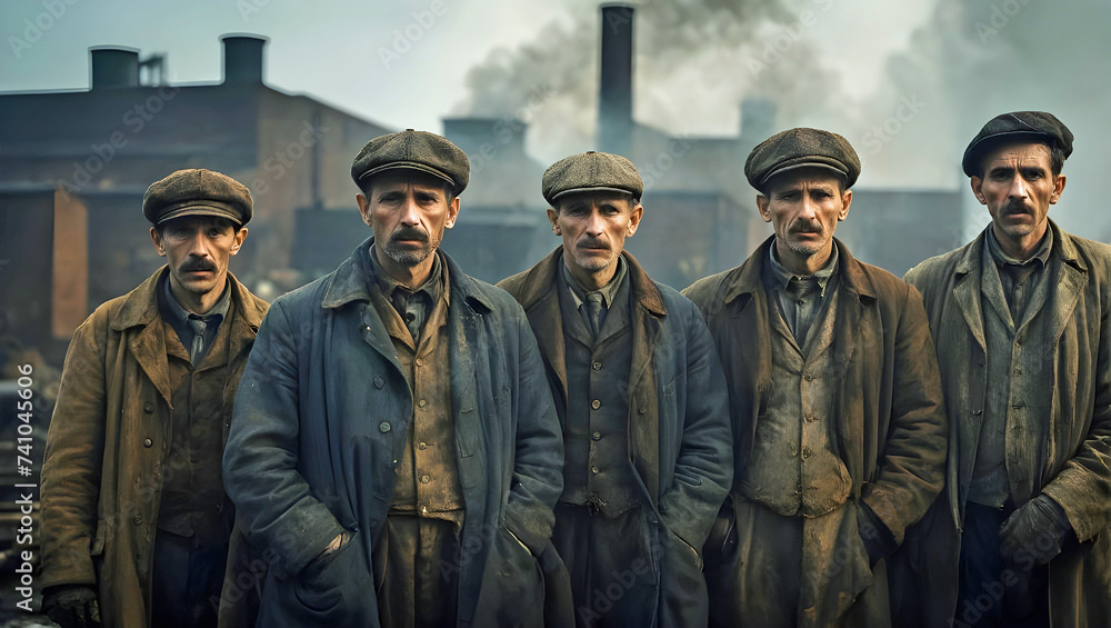 Gruppe von Arbeitern um 1900 in einer Fabrik Gruppe von Arbeitern um 1900 in einer Fabrik
