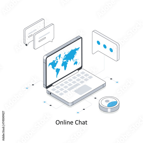 Wallpaper Mural Online Chat isometric stock illustration. EPS File stock illustration Torontodigital.ca