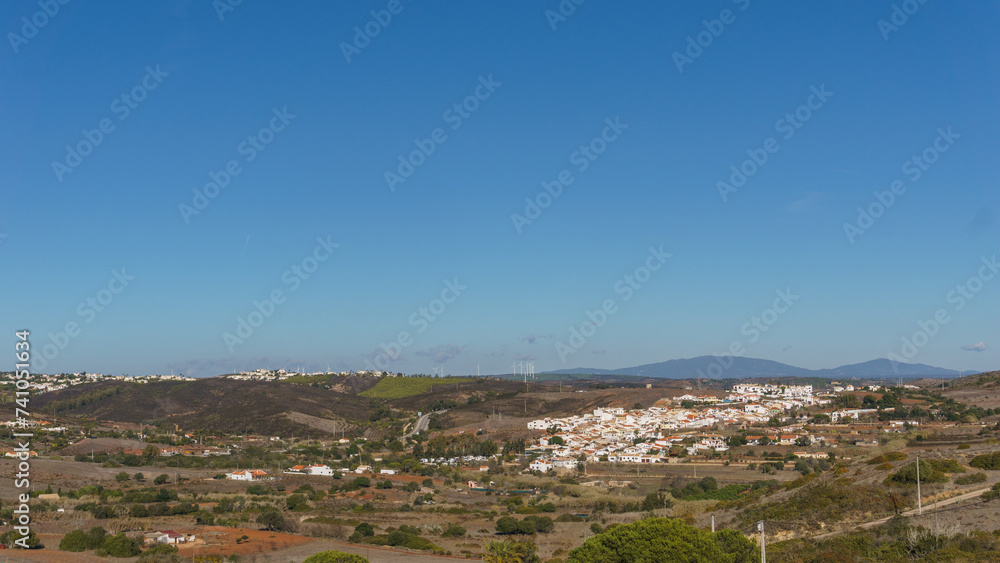 Small village of Figueira with typical white houses in the backcountry of the atlantic coast near Vila do Bispo Algarve, Portugal