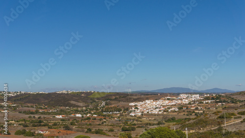 Small village of Figueira with typical white houses in the backcountry of the atlantic coast near Vila do Bispo Algarve, Portugal