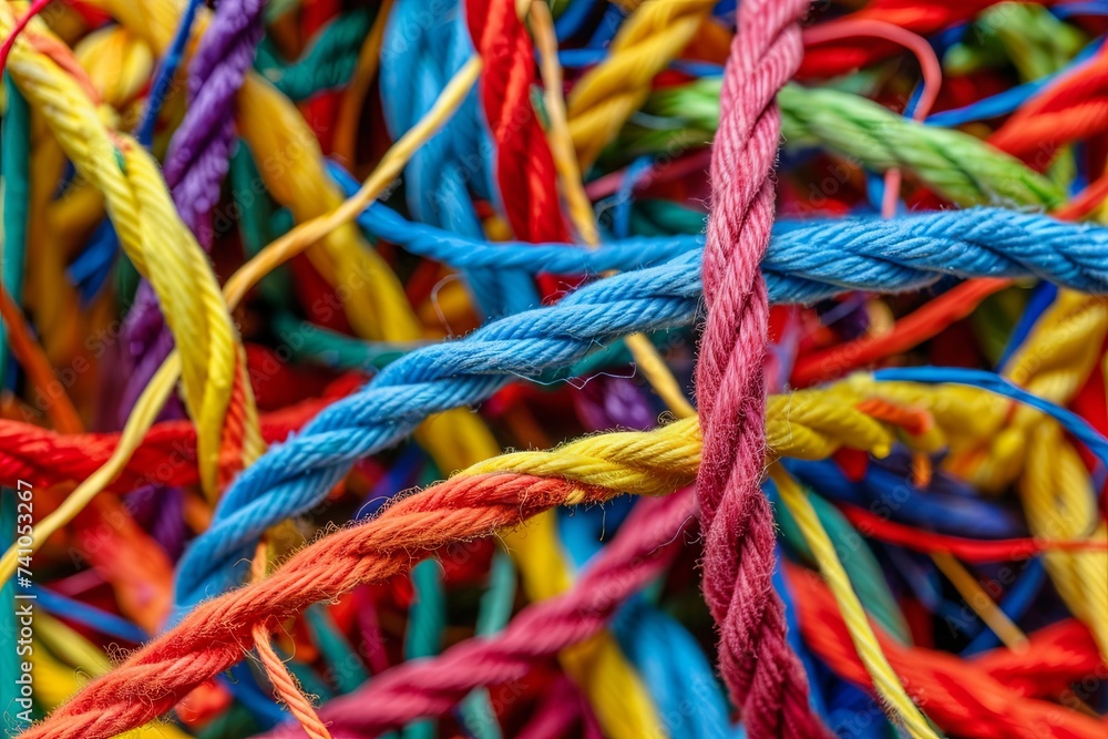 Colorful Ropes Close Up Colorful Ropes Close Up
