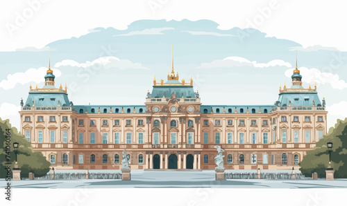 royal palace vector flat minimalistic isolated illustration